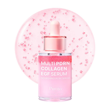 Multi PDRN + Collagen + EGF Revitalizing Facial Serum | for Glass Skin, Radiance, Elasticity & Hydration | 99% Pure PDRN Complex, Firming & Brightening Booster | Korean Skincare 1.01 Fl.Oz