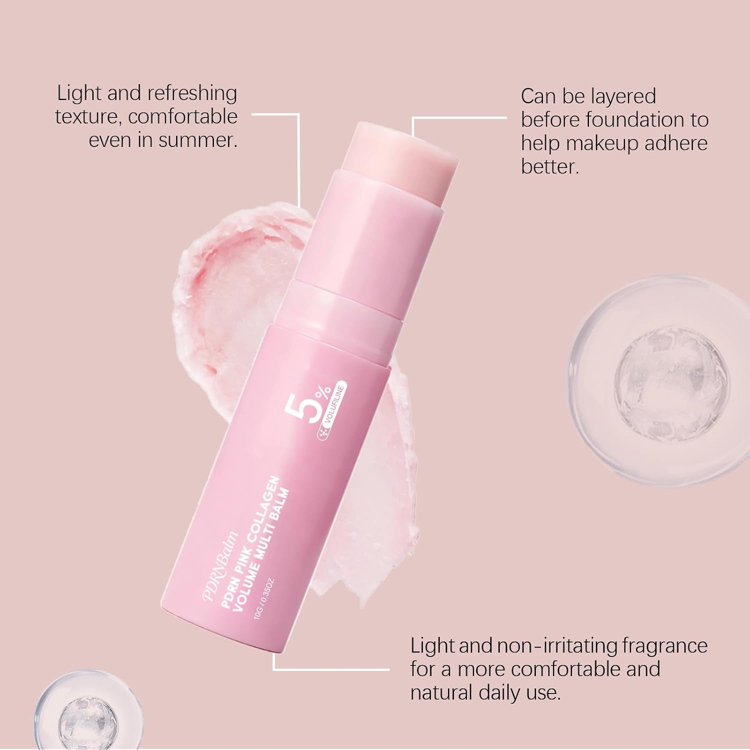 Collagen Multi Balm Stick, K-Beauty Volufiline & NAD+ Skin Booster for Under-Eyes, Neck, Forehead, Smile Lines & Lips, Instant Plumping, Radiance & Line Smoothing (Pack of 1)