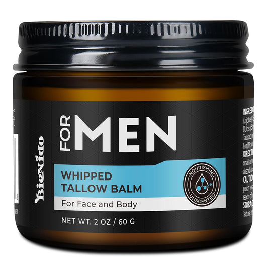 Wrinkle Defense Tallow Balm for Men – Anti-Aging Whipped Beef Tallow with Jojoba Oil for Deep Hydration, Clean Scent Non-Greasy Skincare for Men