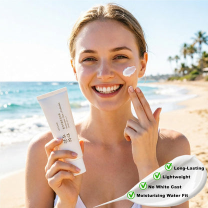 Korean Rice Sunscreen SPF 50+ Broad Spectrum PA++++, 1.7 Oz | No White Cast, Lightweight Mineral Formula, Probiotics, All Skin Types
