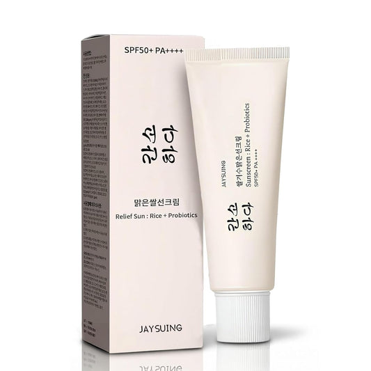Korean Rice Sunscreen SPF 50+ Broad Spectrum PA++++, 1.7 Oz | No White Cast, Lightweight Mineral Formula, Probiotics, All Skin Types