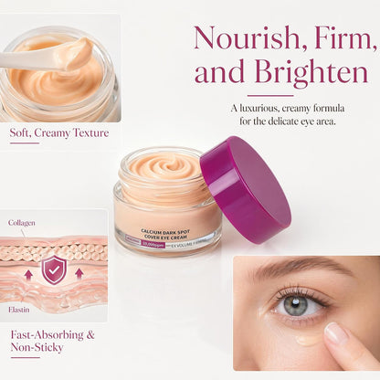 Calcium Dark Spot Eye Cream 15G – Niacinamide & Calcium Gluconate Eye Cream for Dark Circles, under Eye Bags & Sagging | Hydrolyzed Elastin EX Volume Firming Korean Eye Cream