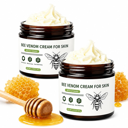 Bee Venom Cream - 2 Packs Ampoule Firming Cream for Joint Long-Lasting Hydrating for Face Whole Body Strength Muscle, Natural Bee Wax Honey Lotion Gentle Formula for All Skin Types Men Women